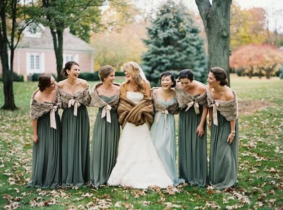 Elegant Charm of Sage Green and Burgundy Bridesmaid Dresses