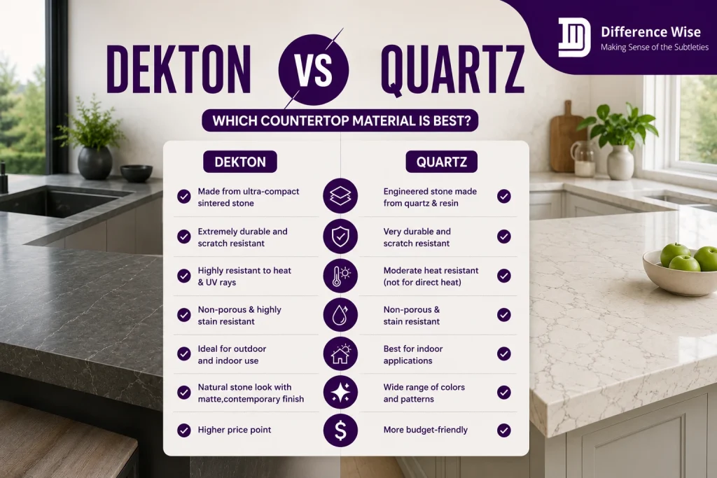 Dekton vs Quartz comparison
