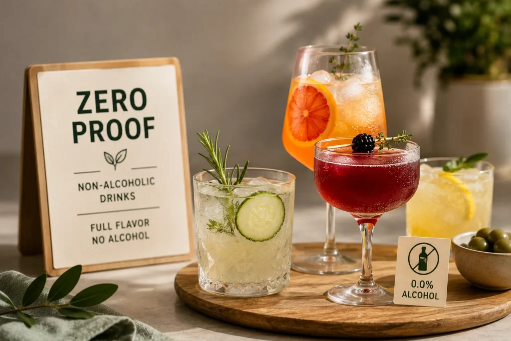 Zero proof meaning at restaurant