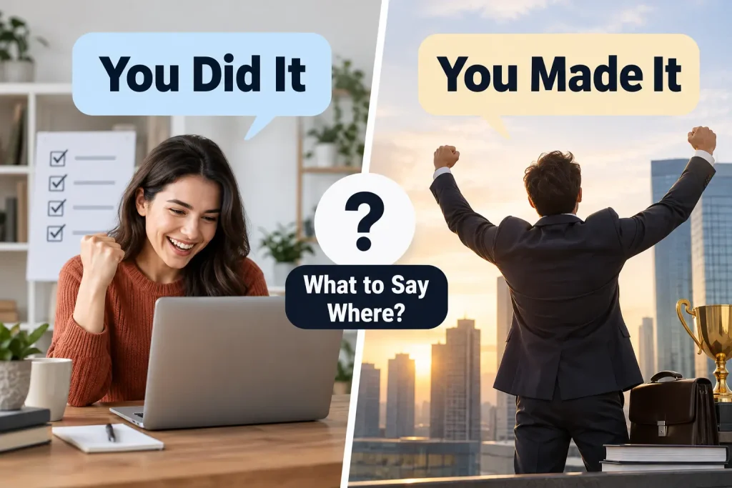 You Did It vs. You Made It comparison